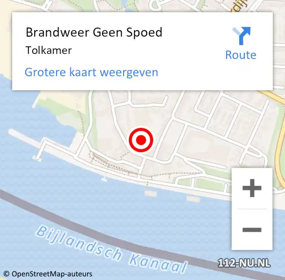 Locatie op kaart van de 112 melding: Brandweer Geen Spoed Naar Tolkamer op 29 juli 2020 23:55