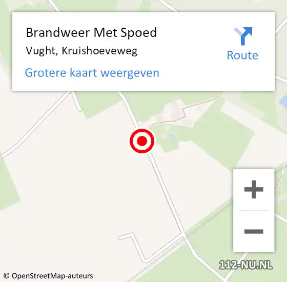 Locatie op kaart van de 112 melding: Brandweer Met Spoed Naar Vught, Kruishoeveweg op 30 juli 2020 08:14