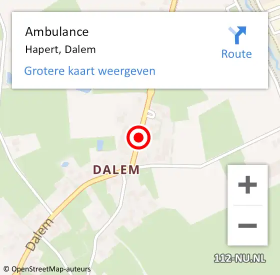 Locatie op kaart van de 112 melding: Ambulance Hapert, Dalem op 30 juli 2020 11:56