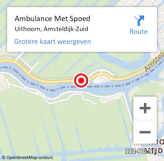 Locatie op kaart van de 112 melding: Ambulance Met Spoed Naar Uithoorn, Amsteldijk-Zuid op 30 juli 2020 12:54