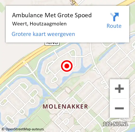 Locatie op kaart van de 112 melding: Ambulance Met Grote Spoed Naar Weert, Houtzaagmolen op 30 juli 2020 14:29