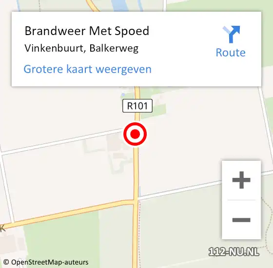 Locatie op kaart van de 112 melding: Brandweer Met Spoed Naar Vinkenbuurt, Balkerweg op 30 juli 2020 14:35