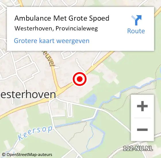 Locatie op kaart van de 112 melding: Ambulance Met Grote Spoed Naar Westerhoven, Provincialeweg op 30 juli 2020 14:49
