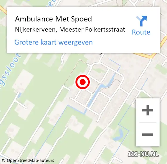 Locatie op kaart van de 112 melding: Ambulance Met Spoed Naar Nijkerkerveen, Meester Folkertsstraat op 30 juli 2020 15:59