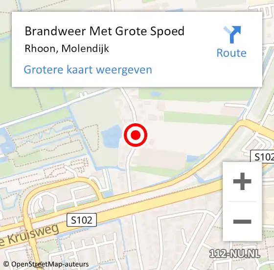 Locatie op kaart van de 112 melding: Brandweer Met Grote Spoed Naar Rhoon, Molendijk op 30 juli 2020 16:05