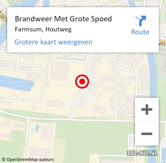 Locatie op kaart van de 112 melding: Brandweer Met Grote Spoed Naar Farmsum, Houtweg op 30 juli 2020 16:44