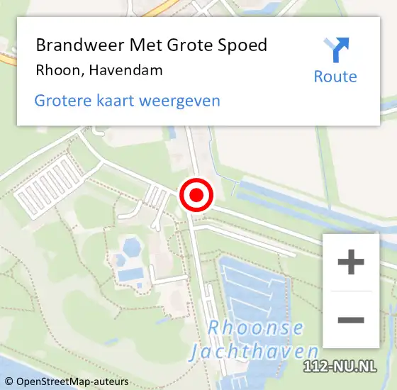 Locatie op kaart van de 112 melding: Brandweer Met Grote Spoed Naar Rhoon, Havendam op 30 juli 2020 17:05