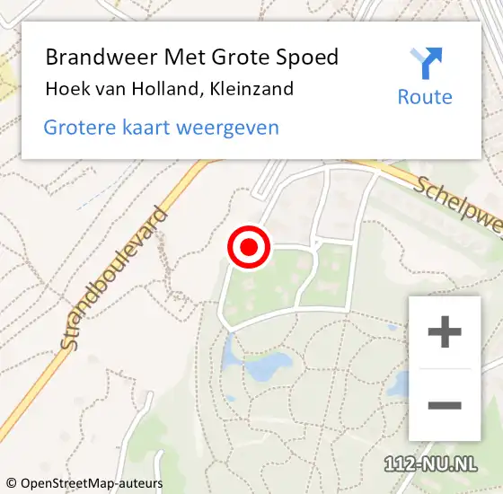 Locatie op kaart van de 112 melding: Brandweer Met Grote Spoed Naar Hoek van Holland, Kleinzand op 30 juli 2020 18:15