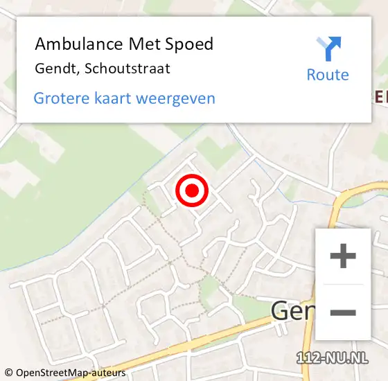 Locatie op kaart van de 112 melding: Ambulance Met Spoed Naar Gendt, Schoutstraat op 30 juli 2020 18:18