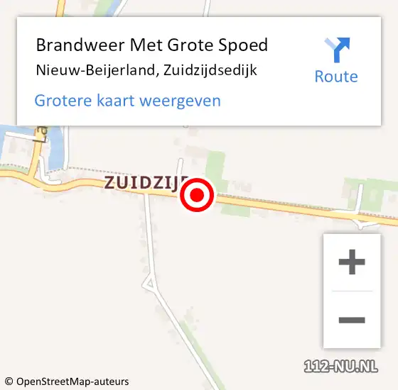 Locatie op kaart van de 112 melding: Brandweer Met Grote Spoed Naar Nieuw-Beijerland, Zuidzijdsedijk op 30 juli 2020 18:57