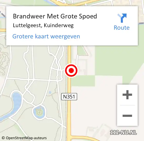 Locatie op kaart van de 112 melding: Brandweer Met Grote Spoed Naar Luttelgeest, Kuinderweg op 8 september 2013 06:02