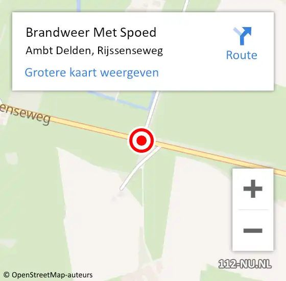 Locatie op kaart van de 112 melding: Brandweer Met Spoed Naar Ambt Delden, Rijssenseweg op 30 juli 2020 23:07