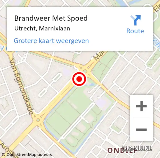 Locatie op kaart van de 112 melding: Brandweer Met Spoed Naar Utrecht, Marnixlaan op 30 juli 2020 23:13
