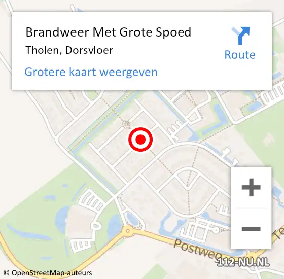 Locatie op kaart van de 112 melding: Brandweer Met Grote Spoed Naar Tholen, Dorsvloer op 31 juli 2020 01:01