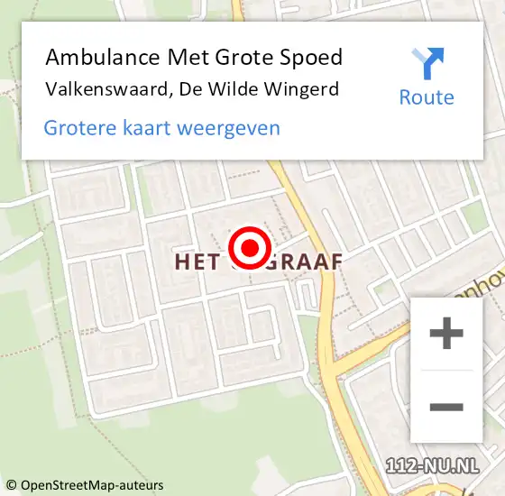 Locatie op kaart van de 112 melding: Ambulance Met Grote Spoed Naar Valkenswaard, De Wilde Wingerd op 31 juli 2020 01:10