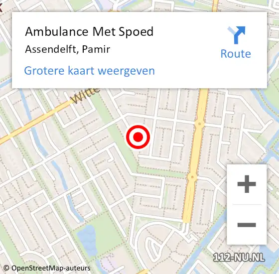 Locatie op kaart van de 112 melding: Ambulance Met Spoed Naar Assendelft, Pamir op 31 juli 2020 07:22