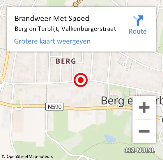 Locatie op kaart van de 112 melding: Brandweer Met Spoed Naar Berg en Terblijt, Valkenburgerstraat op 31 juli 2020 08:07