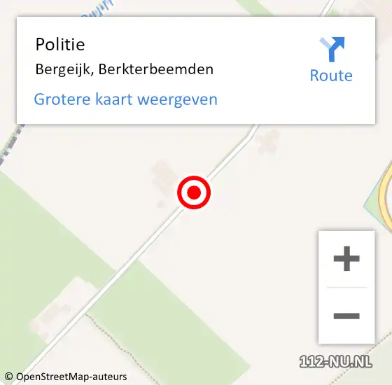 Locatie op kaart van de 112 melding: Politie Bergeijk, Berkterbeemden op 31 juli 2020 08:20