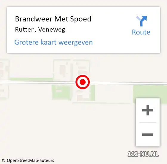 Locatie op kaart van de 112 melding: Brandweer Met Spoed Naar Rutten, Veneweg op 31 juli 2020 08:28