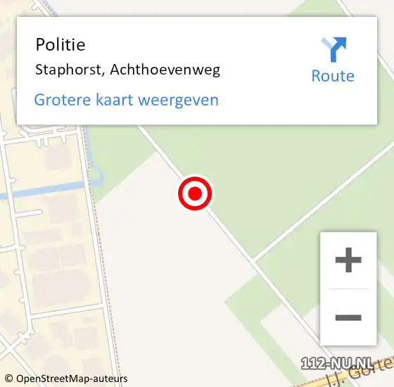 Locatie op kaart van de 112 melding: Politie Staphorst, Achthoevenweg op 31 juli 2020 08:29