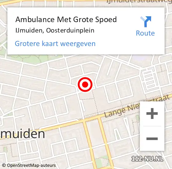 Locatie op kaart van de 112 melding: Ambulance Met Grote Spoed Naar IJmuiden, Oosterduinplein op 31 juli 2020 09:00