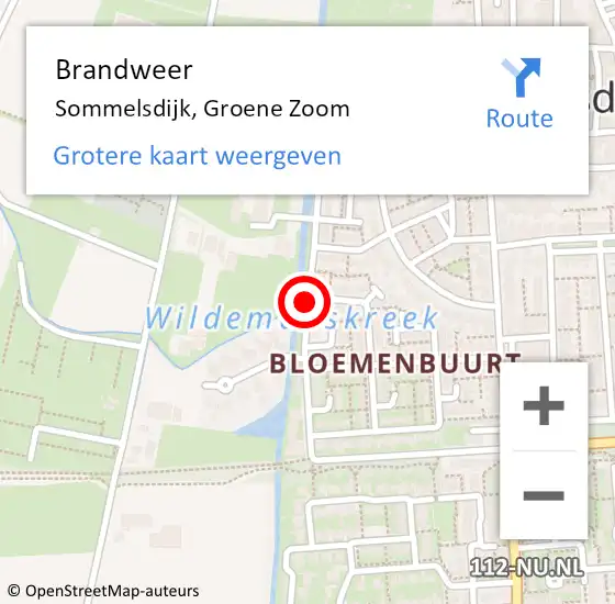 Locatie op kaart van de 112 melding: Brandweer Sommelsdijk, Groene Zoom op 31 juli 2020 09:54