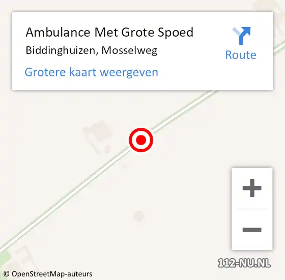 Locatie op kaart van de 112 melding: Ambulance Met Grote Spoed Naar Biddinghuizen, Mosselweg op 31 juli 2020 10:04