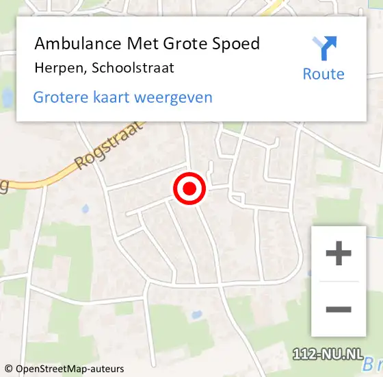 Locatie op kaart van de 112 melding: Ambulance Met Grote Spoed Naar Herpen, Schoolstraat op 31 juli 2020 10:13