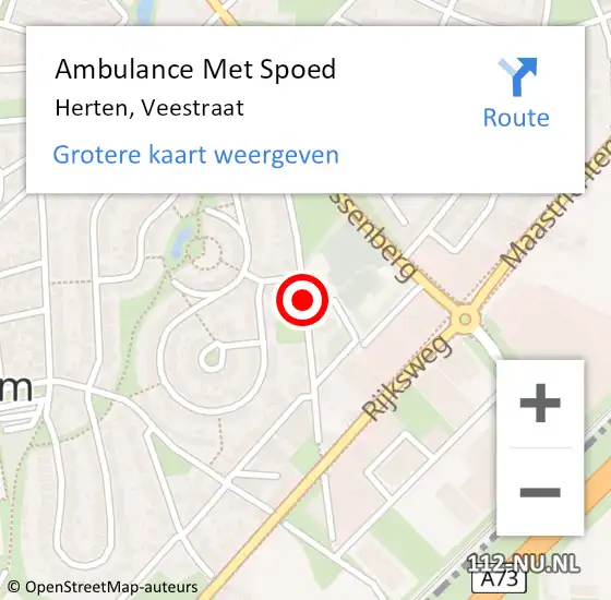 Locatie op kaart van de 112 melding: Ambulance Met Spoed Naar Herten, Veestraat op 31 juli 2020 10:47