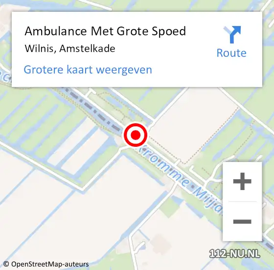 Locatie op kaart van de 112 melding: Ambulance Met Grote Spoed Naar Wilnis, Amstelkade op 31 juli 2020 10:59