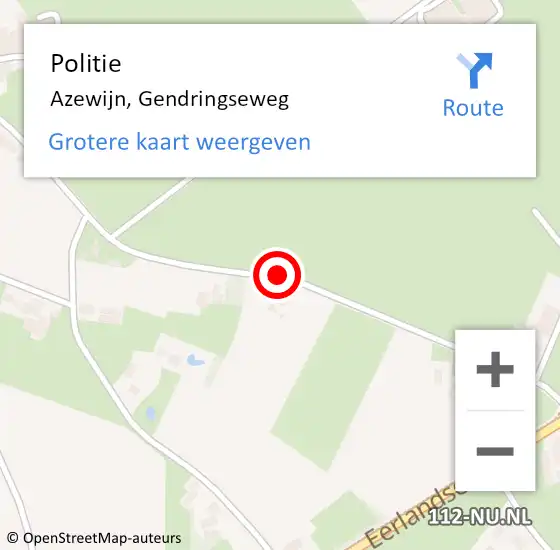 Locatie op kaart van de 112 melding: Politie Azewijn, Gendringseweg op 31 juli 2020 12:19