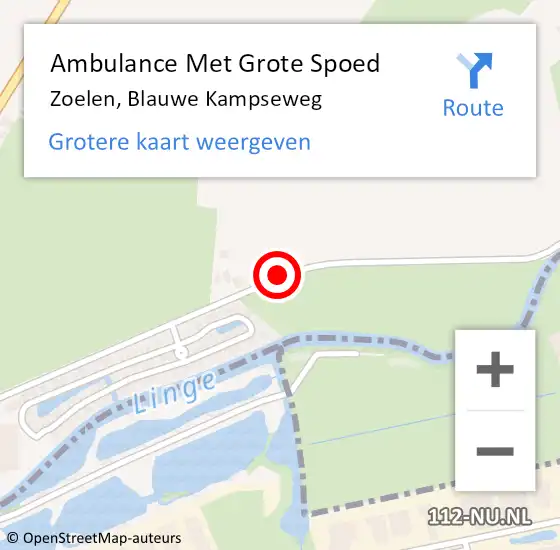 Locatie op kaart van de 112 melding: Ambulance Met Grote Spoed Naar Zoelen, Blauwe Kampseweg op 31 juli 2020 12:57