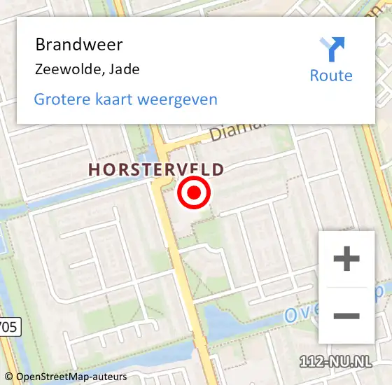 Locatie op kaart van de 112 melding: Brandweer Zeewolde, Jade op 14 mei 2014 11:19