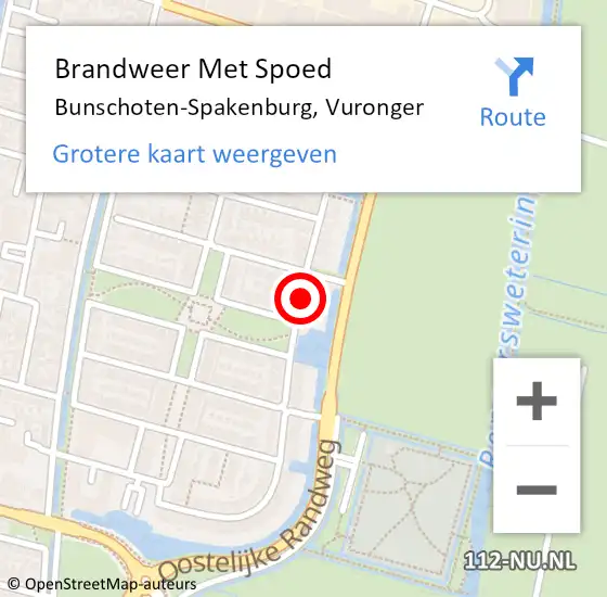 Locatie op kaart van de 112 melding: Brandweer Met Spoed Naar Bunschoten-Spakenburg, Vuronger op 31 juli 2020 13:09