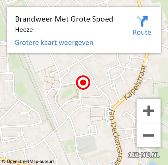 Locatie op kaart van de 112 melding: Brandweer Met Grote Spoed Naar Heeze op 31 juli 2020 13:29