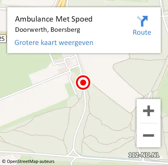 Locatie op kaart van de 112 melding: Ambulance Met Spoed Naar Doorwerth, Boersberg op 31 juli 2020 15:11