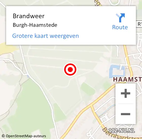 Locatie op kaart van de 112 melding: Brandweer Burgh-Haamstede op 31 juli 2020 16:24