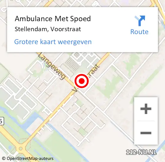 Locatie op kaart van de 112 melding: Ambulance Met Spoed Naar Stellendam, Voorstraat op 31 juli 2020 16:35