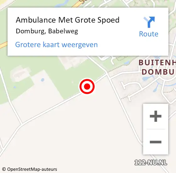 Locatie op kaart van de 112 melding: Ambulance Met Grote Spoed Naar Domburg, Babelweg op 31 juli 2020 17:01