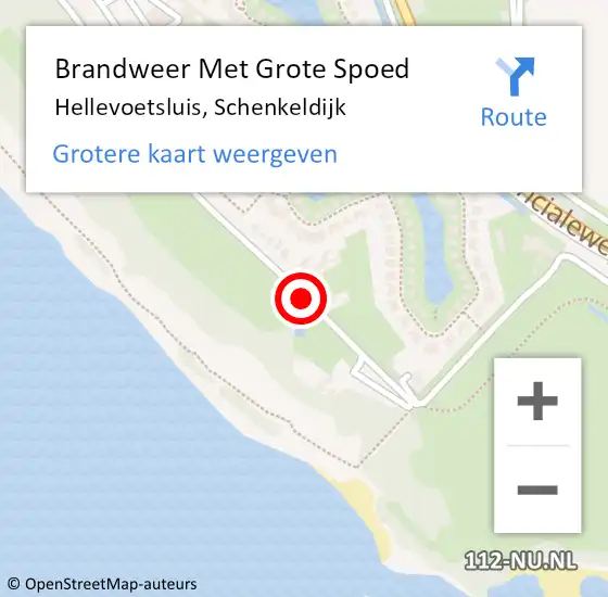 Locatie op kaart van de 112 melding: Brandweer Met Grote Spoed Naar Hellevoetsluis, Schenkeldijk op 31 juli 2020 17:30