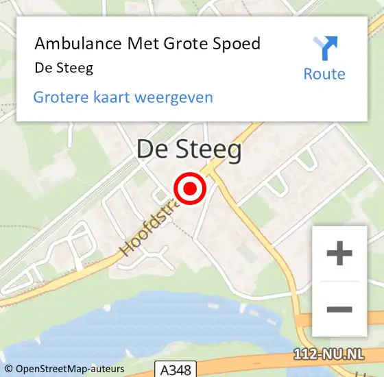 Locatie op kaart van de 112 melding: Ambulance Met Grote Spoed Naar De Steeg op 31 juli 2020 18:37