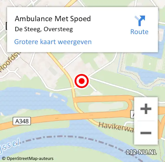 Locatie op kaart van de 112 melding: Ambulance Met Spoed Naar De Steeg, Oversteeg op 31 juli 2020 19:02