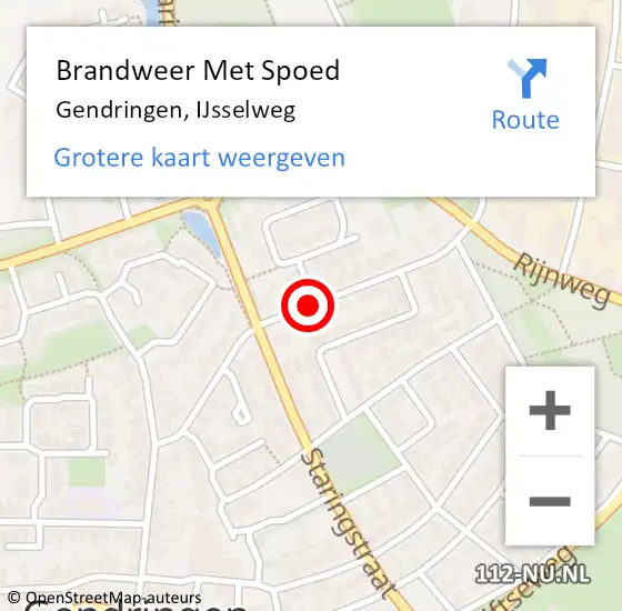 Locatie op kaart van de 112 melding: Brandweer Met Spoed Naar Gendringen, IJsselweg op 31 juli 2020 19:16