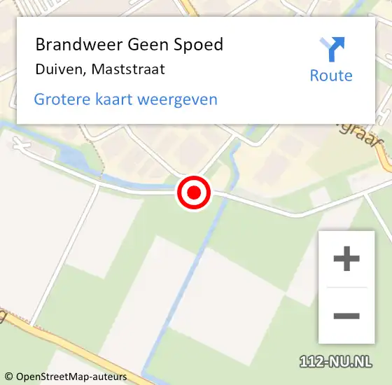 Locatie op kaart van de 112 melding: Brandweer Geen Spoed Naar Duiven, Maststraat op 31 juli 2020 21:42