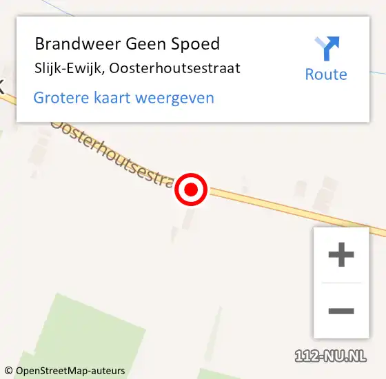Locatie op kaart van de 112 melding: Brandweer Geen Spoed Naar Slijk-Ewijk, Oosterhoutsestraat op 1 augustus 2020 09:24