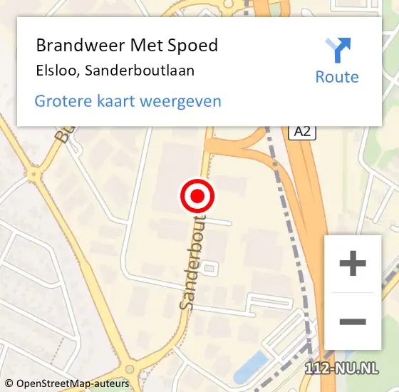 Locatie op kaart van de 112 melding: Brandweer Met Spoed Naar Elsloo, Sanderboutlaan op 1 augustus 2020 10:09