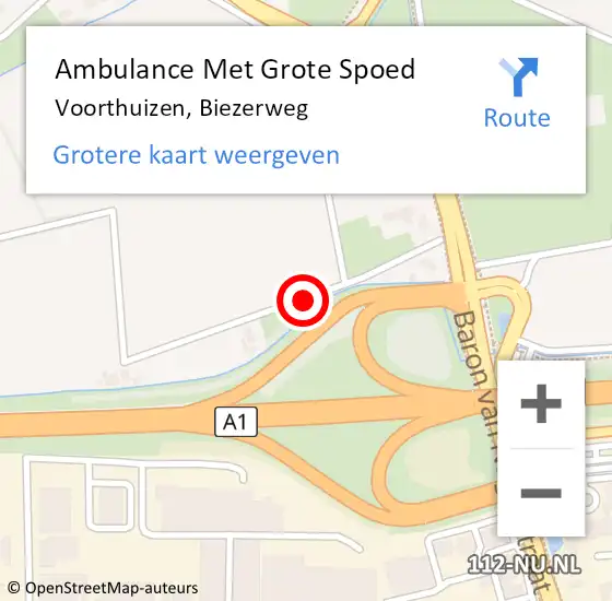 Locatie op kaart van de 112 melding: Ambulance Met Grote Spoed Naar Voorthuizen, Biezerweg op 1 augustus 2020 11:53