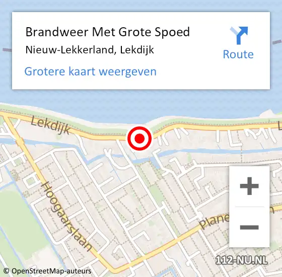 Locatie op kaart van de 112 melding: Brandweer Met Grote Spoed Naar Nieuw-Lekkerland, Lekdijk op 14 mei 2014 13:00