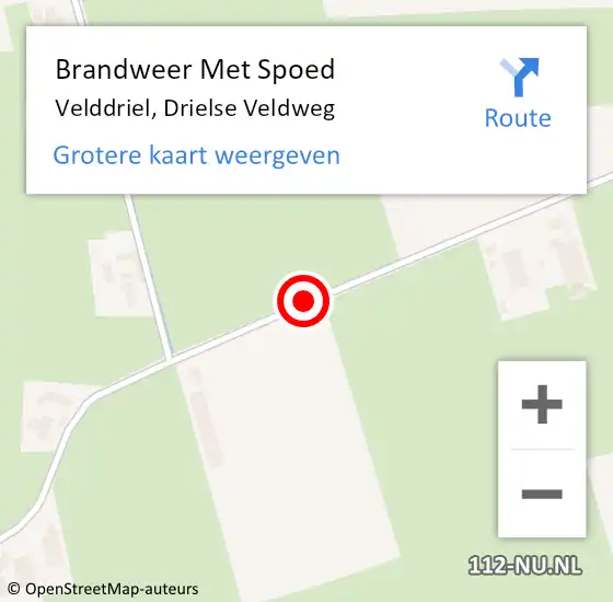 Locatie op kaart van de 112 melding: Brandweer Met Spoed Naar Velddriel, Drielse Veldweg op 1 augustus 2020 14:14