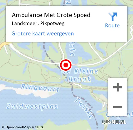 Locatie op kaart van de 112 melding: Ambulance Met Grote Spoed Naar Landsmeer, Pikpotweg op 1 augustus 2020 14:44